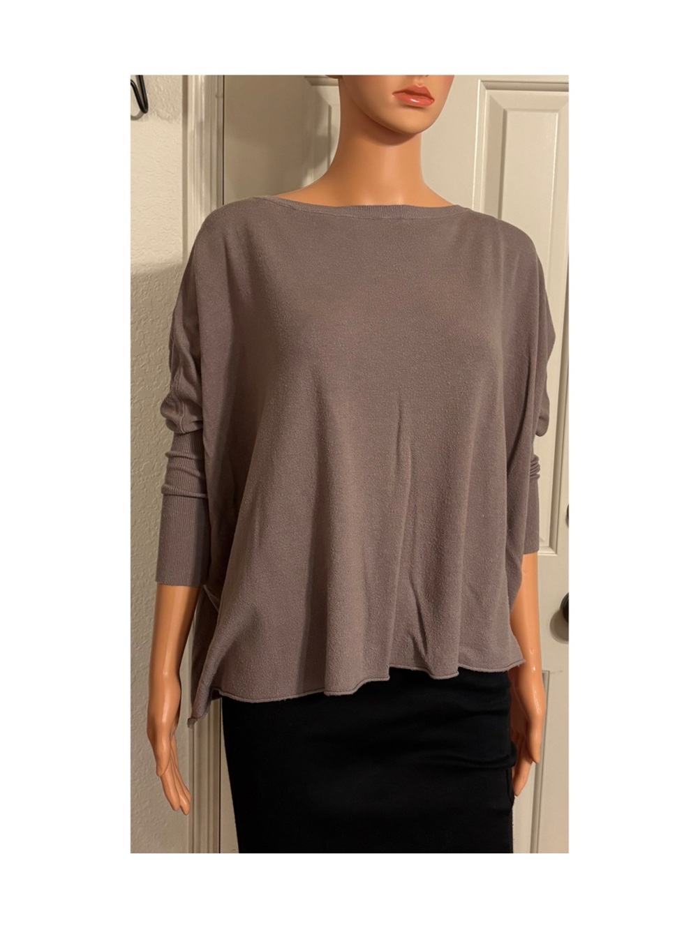 Olive Olivia Relaxed Boatneck Tunic in Taupe